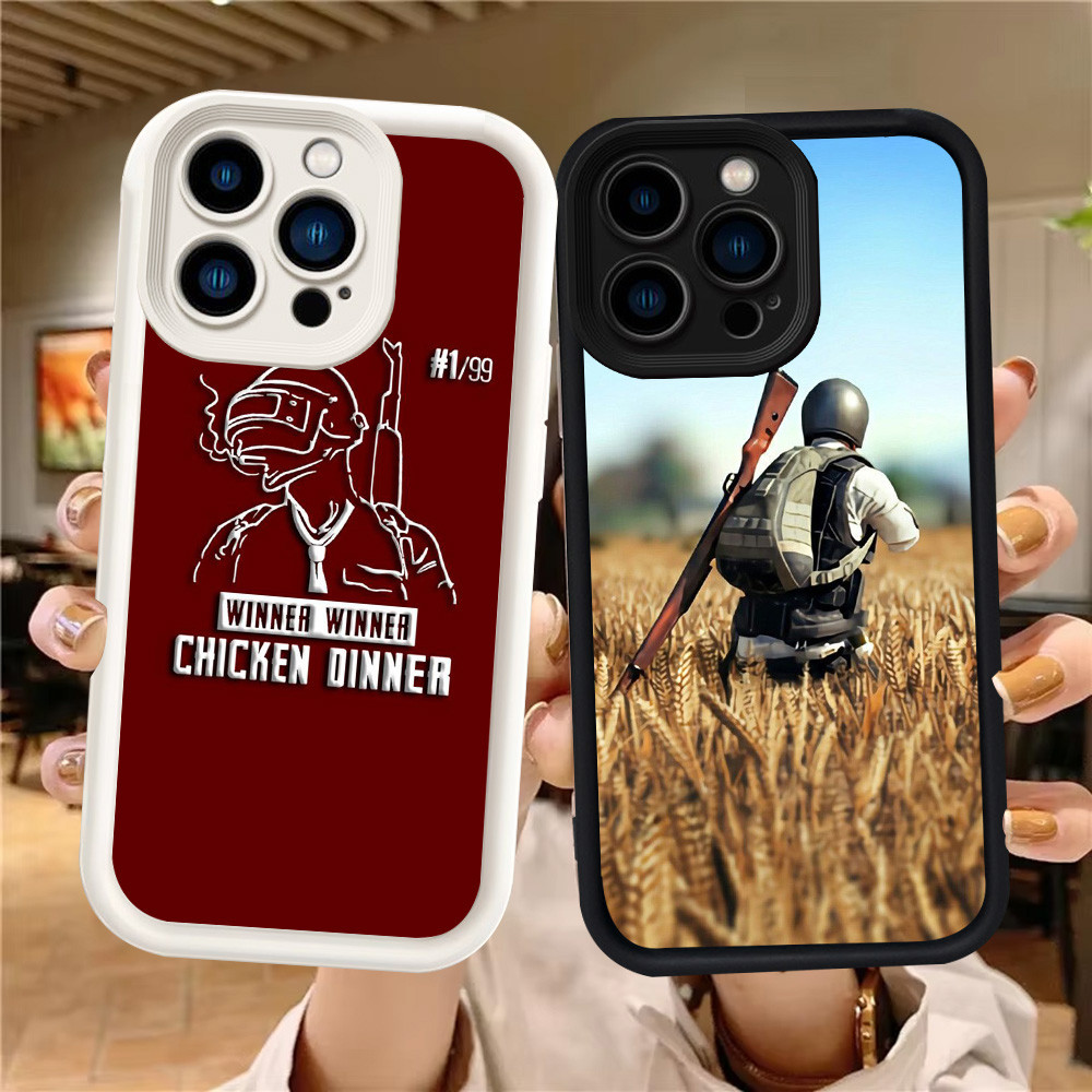 Z-28 PUBG Game ปลอกสีขาวสีดําสําหรับ iPhone 14 7 Pro Max Plus Case
