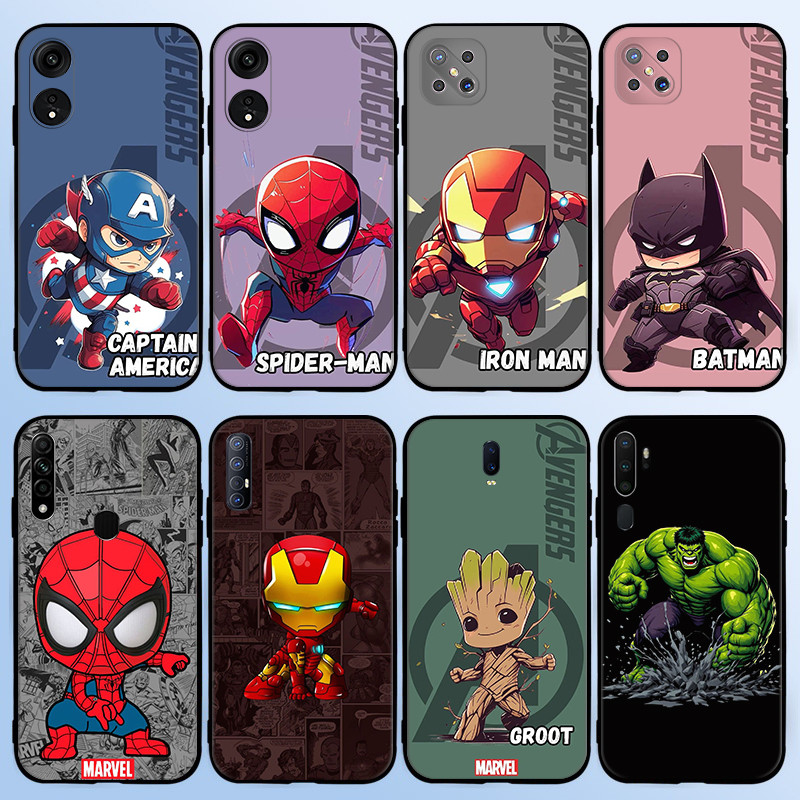 การ์ตูน Marvel Series Spider-Man Groot สําหรับ OPPO R9 F1 Plus R9S Reno 2 2Z 2F 3 4 Pro 5 5F Lite 5K