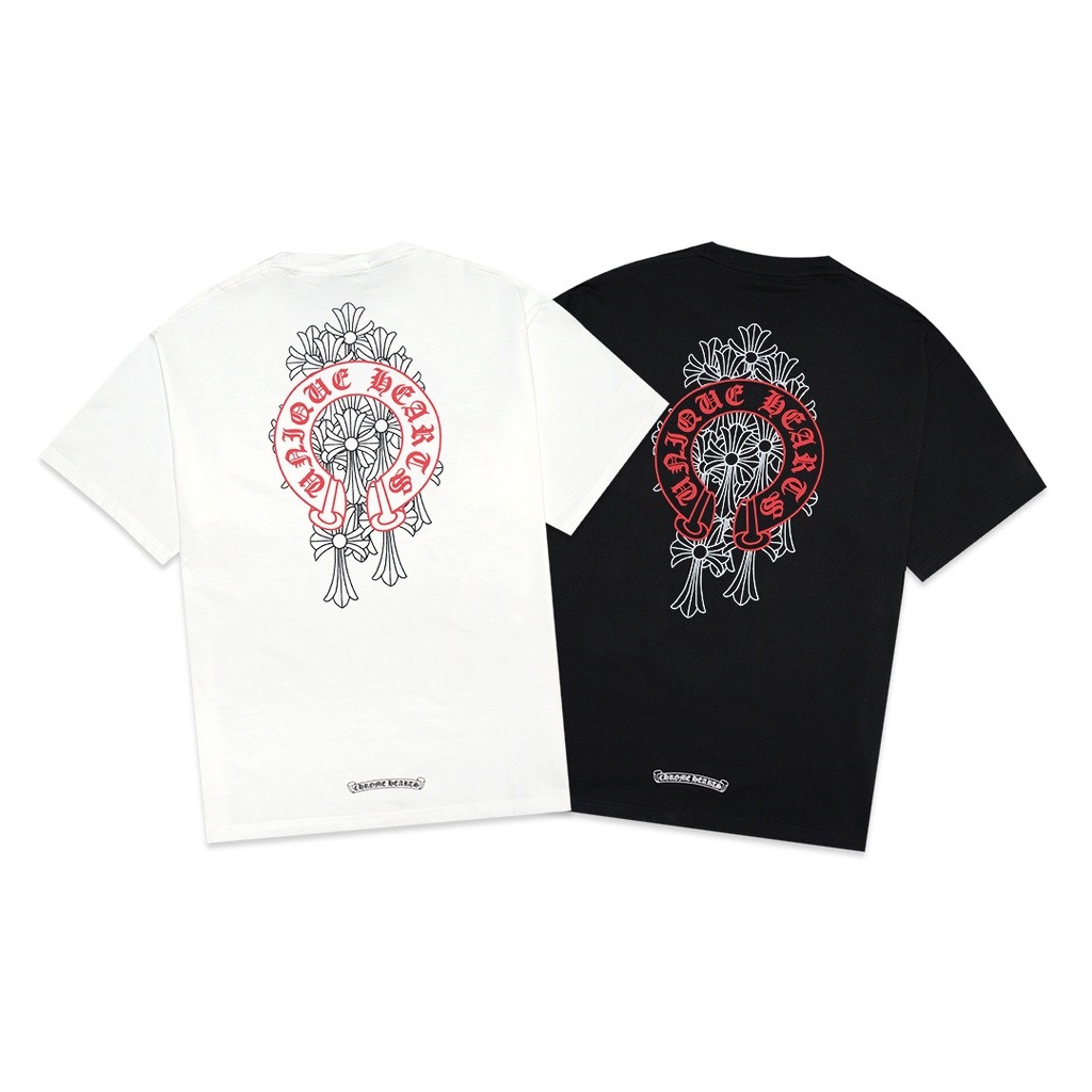 ♞,♘,♙เสื้อยืดเกือกม้าแดง Chrome Hearts vgh