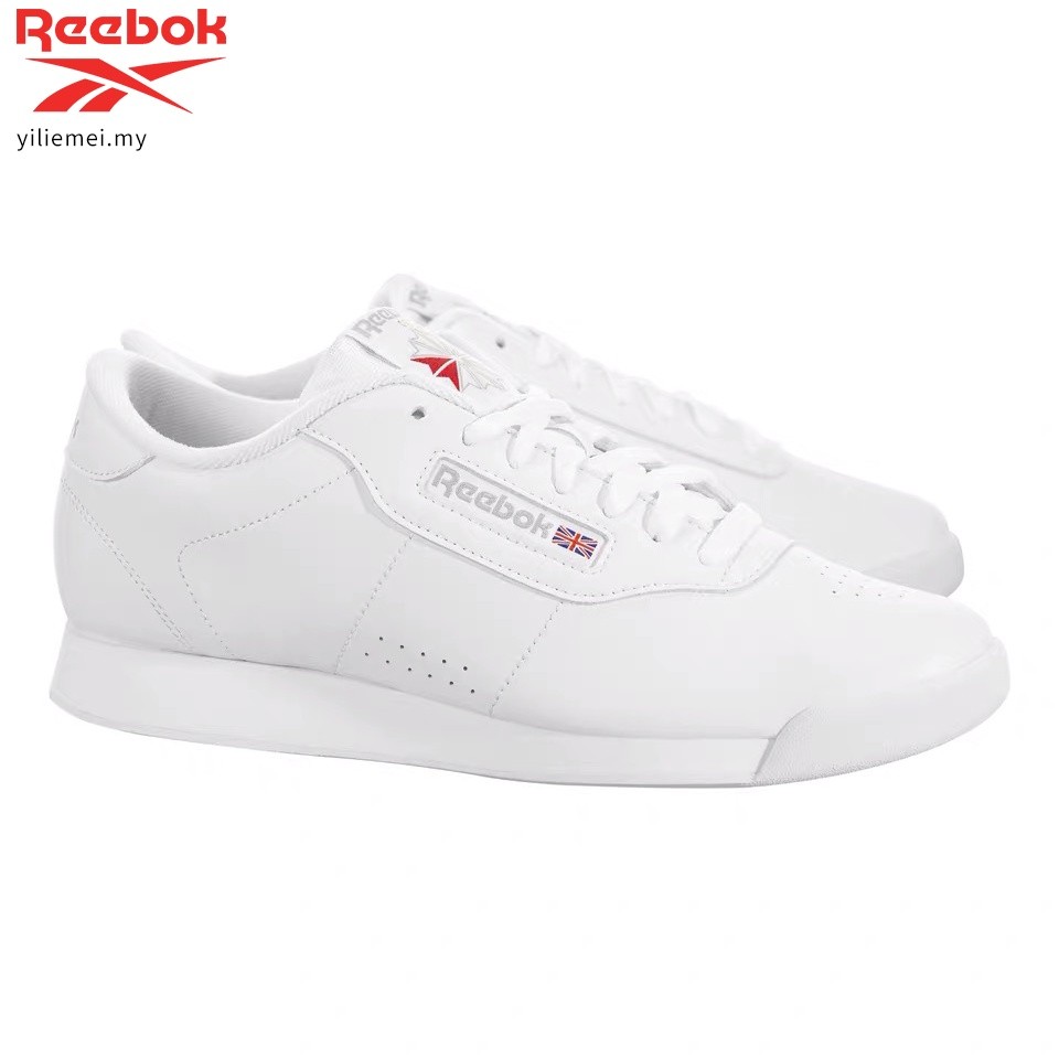 ในสต็อก Original Reebok Princess ผู้หญิงคลาสสิกหนังสีขาววิ่งจ๊อกกิ้งรองเท้ากีฬารองเท้าผ้าใบเดินสบายๆ