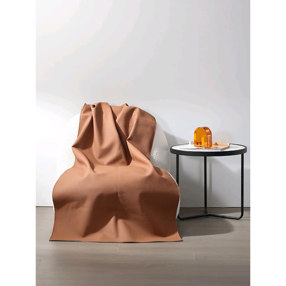 Coffee colored simple leather bed towel tail blanket sofa bed decorative blanket hotel homestay samp