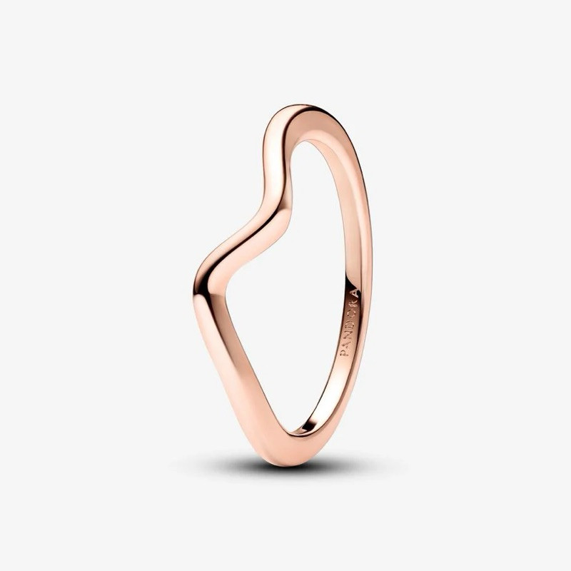 พร้อมส่ง 50,52,54️ Polished Wave Ring Pandora แท้ แหวนโรสโกลด์