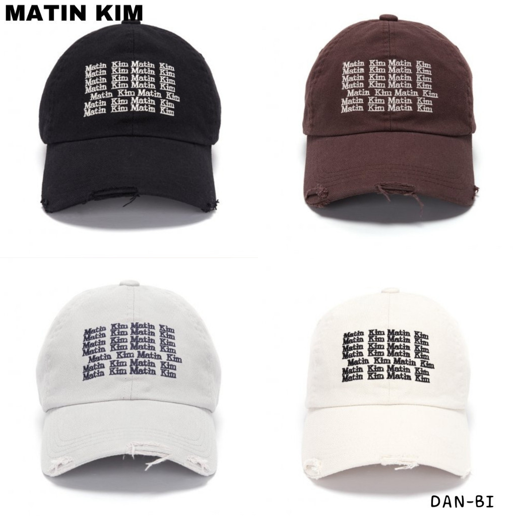♞,♘[MATIN Kim] หมวกบอล ลายตัวอักษร - 4 สี / UNISEX / ของแท้ 100% / ส่งจากเกาหลี mfd