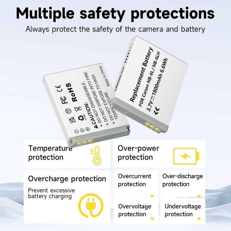 ❃ 1800Mah  Nb-6L แบตเตอรี่สําหรับ Canon Powershot Sx700 Sx710 HS Sx610 Sx530 Nb-6Lh NB 6L แบตเตอ ❃