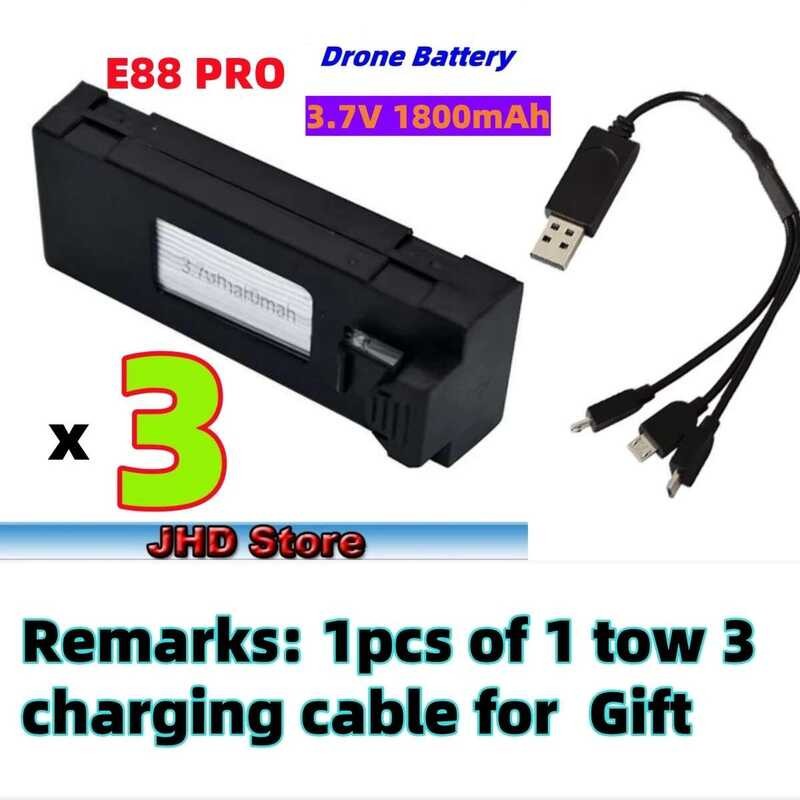 ❃ JHD Bateria Pro Mini 3.7V 1800Mah Drone แบตเตอรี่ E88 E88pro แบตเตอรี่ขายส่ง ❃