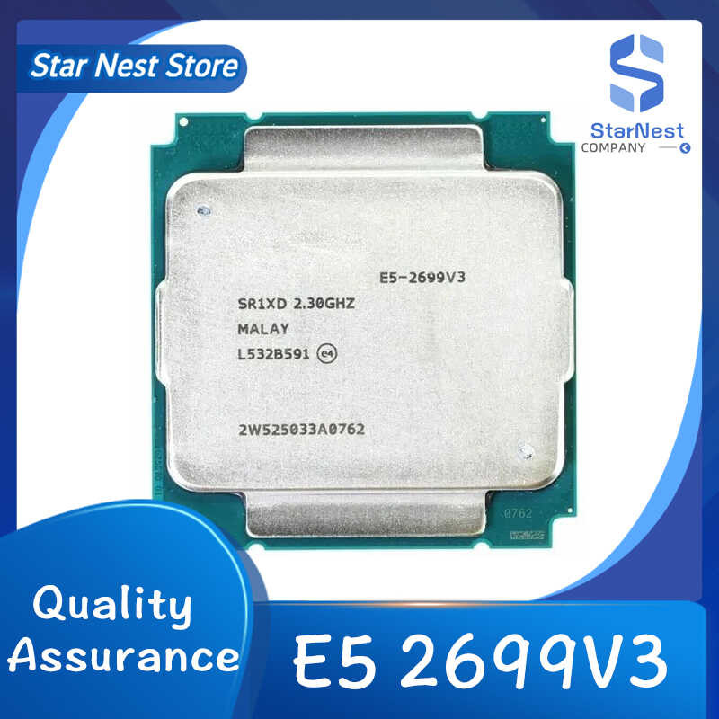 ❤ Xeon E5 2699 V3 2.3Ghz 18 แกน 36 เธรด 45Mb 145W ตัวประมวลผล CPU LGA 2011-3