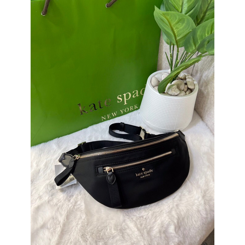 KATE SPADE CHELSEA NYLON BELT BAG FANNY PACK BLACK KC504 NWT กระเป๋าผ้าไนล่อน คาดอก คาดเอว