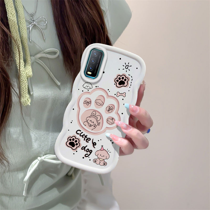 การ์ตูนน่ารักสุนัขแมว Claw เคสโทรศัพท์สําหรับ VIVO Y01 Y01A Y02A Y02T Y02S Y3S Y11 Y12S Y15S Y16 Y17S Y20 Y20i Y21S Y21A Y22S Y33S Y22T Soft Shell Y33S Y22T Soft Edge