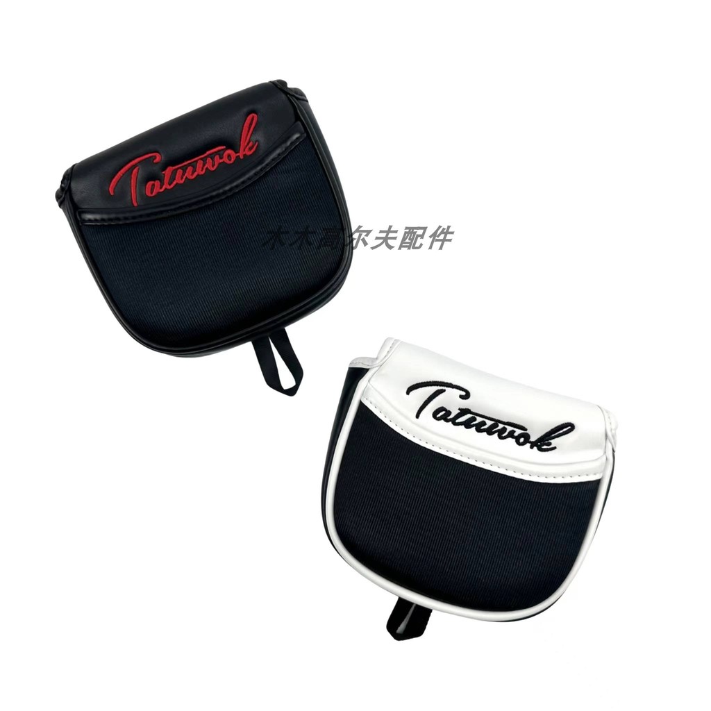 กอล์ฟ Simple English Square Putter Cap Cover Big Head Square Ball Head Cover Accessories Magnetic Closed Protective Cover
