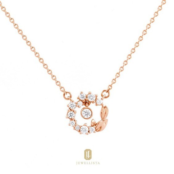 ♞,♘,♙Jewellista จี้พร้อมสร้อยคอ Karlie เงินแท้ ประดับพลอย CZ XXS