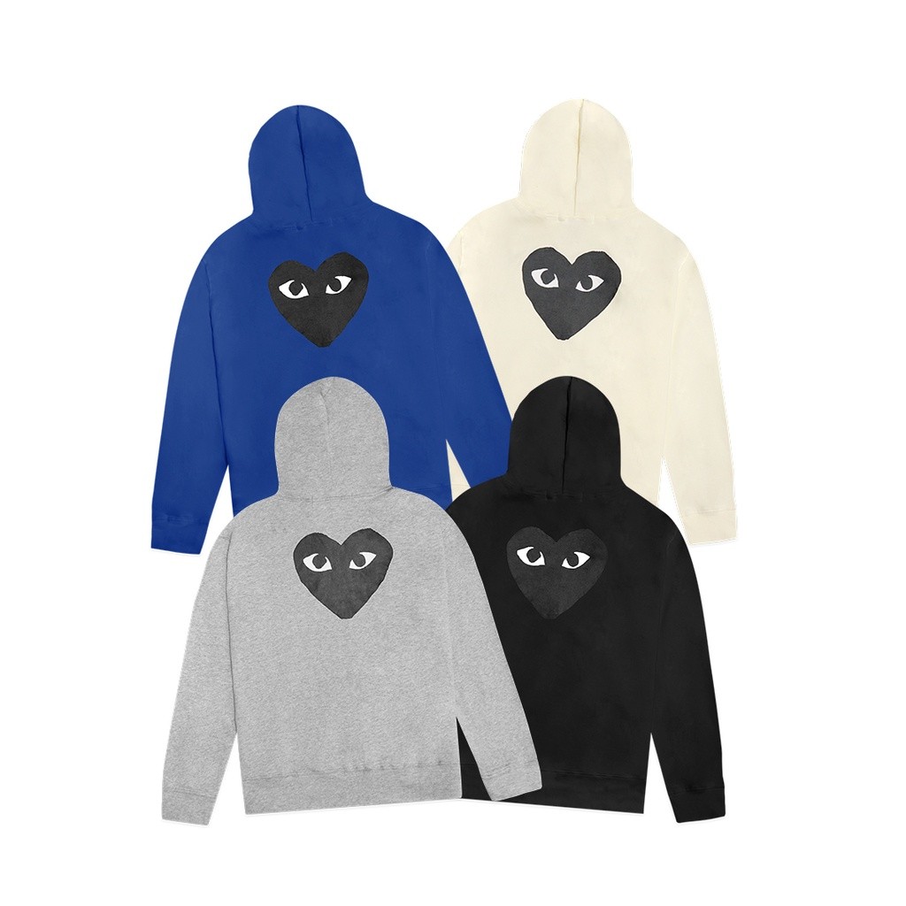 ♞Cdg Play เสื้อฮู้ดมีซิปหัวใจใหญ่ vgh