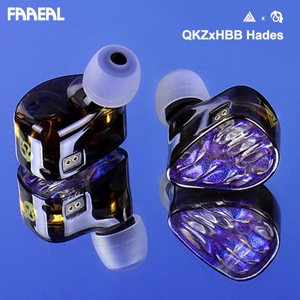 Faaeal QKZ X HBB Hades หูฟัง 9 มม.Dual Dynamic Driver HiFi In-ear Monitor Handcrafted แผงหูฟังแบบมี