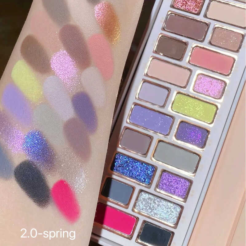 ▣ Qianyan 24 Colors Eyeshadow Cheeryep Pearlescent Flash Plate Powder Black Qian Yan Eye Shado