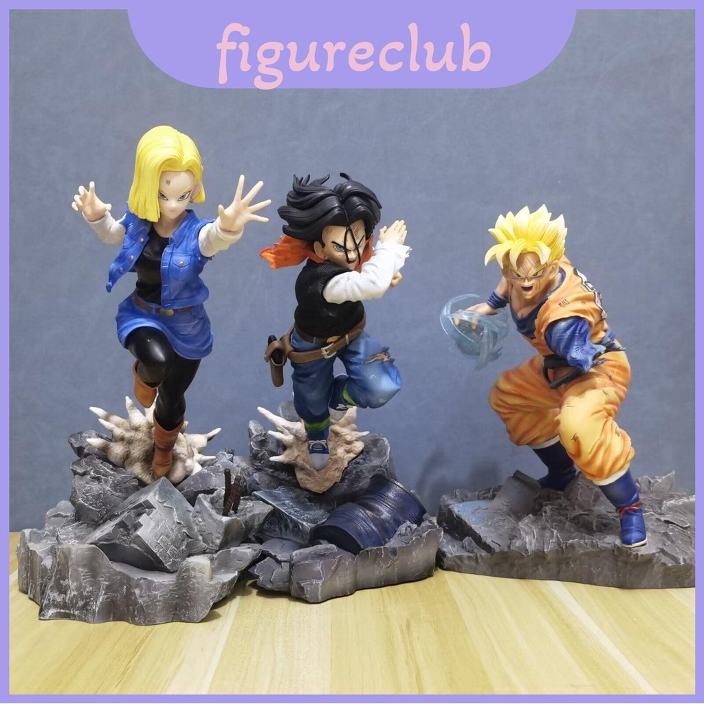 Saiyan Super Impressive Shadow Gk Future Warrior Pvc Figurine Of Gohan Vs Android 18 Ideal Anime สํา