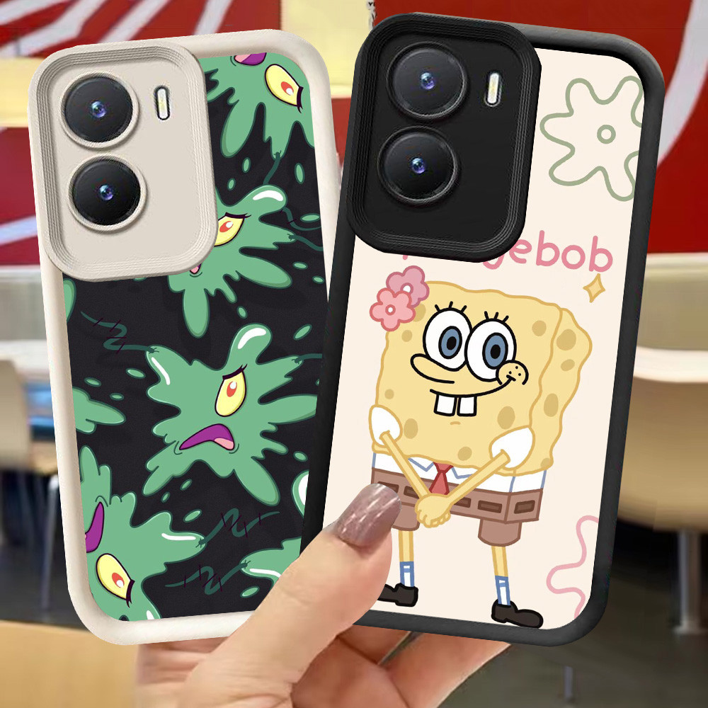 XI73 Spongebob Casing สําหรับ VIVO Y33e IQOO Z9X 13 Z9 Y75 Y83 Y01 Z10 Y73 V17 5G สีดําสีขาว