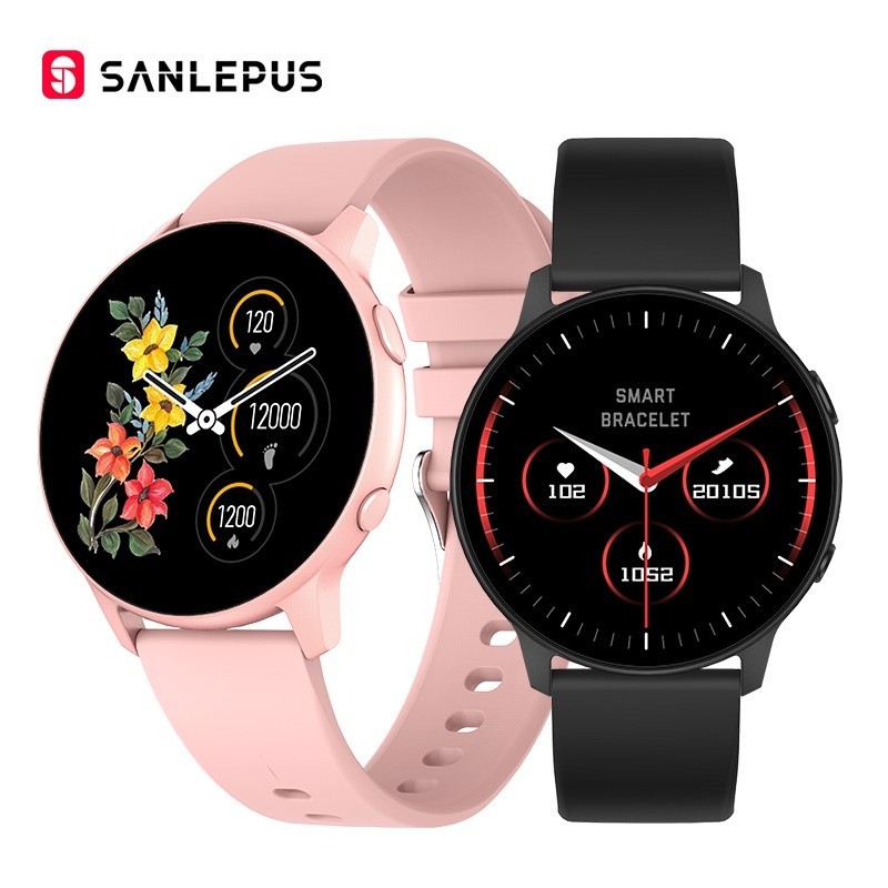 ในสต็อก SANLEPUS สมาร์ทนาฬิกาผู้ชายผู้หญิง Smartwatch นาฬิกาที่กําหนดเองสร้อยข้อมือฟิตเนสความดันโลห