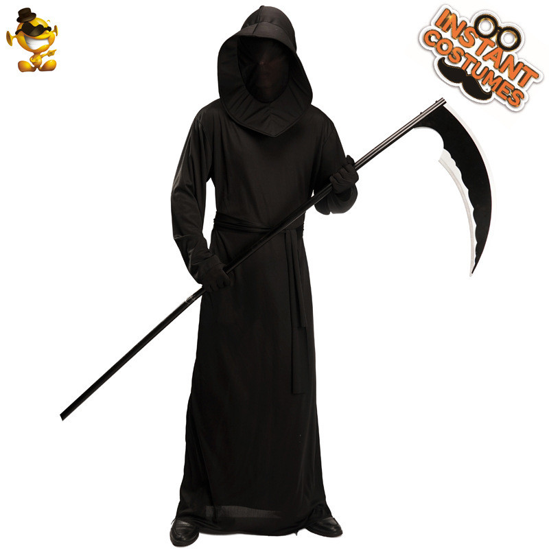 Big Man Black Demon Halloween Costume Festival Festival Sickle Monster สวมบทบาทสวมชุด Grim Reaper S