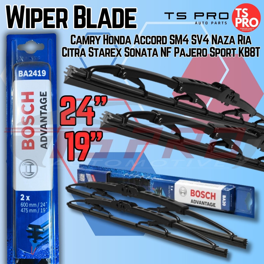 Bosch Advantage BA2419(24"+19") ใบปัดน้ําฝน-Camry Honda Accord SM4 SV4 Naza Ria Citra Starex Sonata 