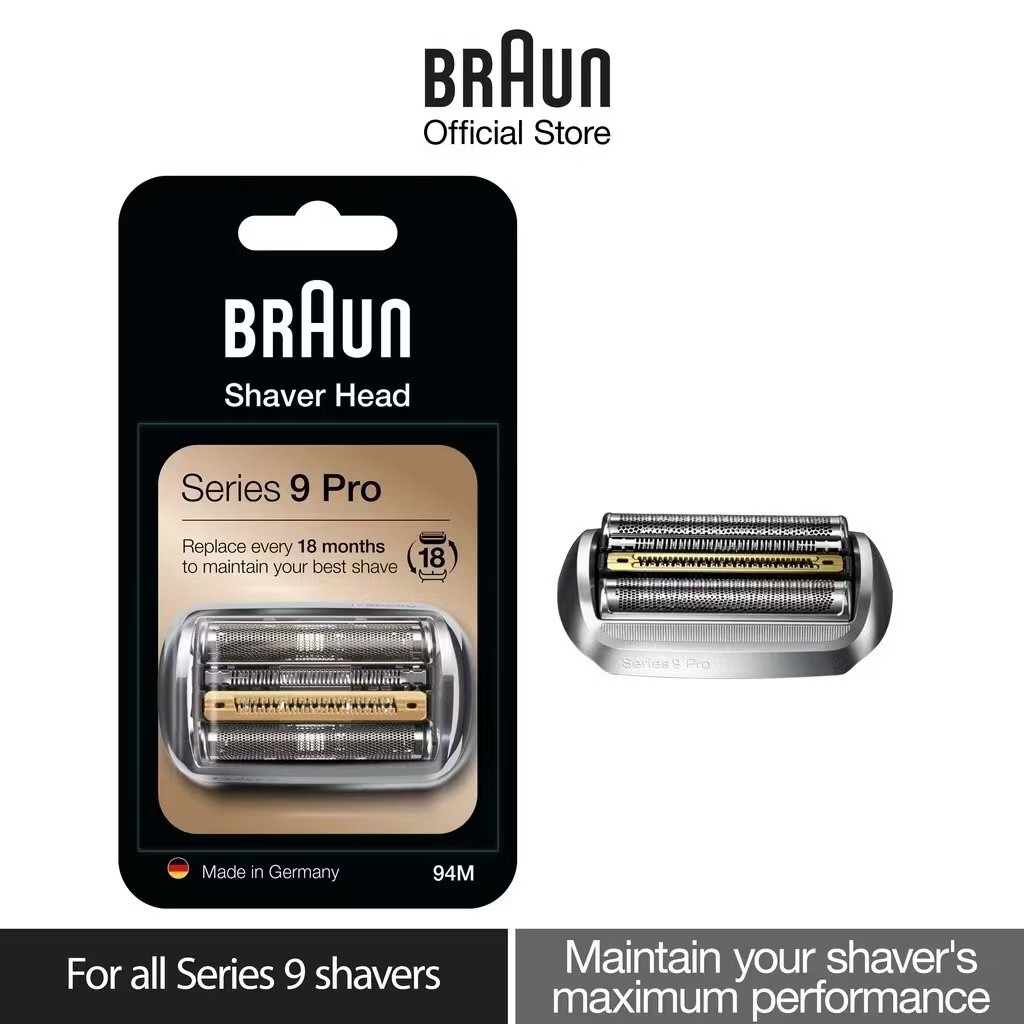 ♞Braun เครื่องโกนหนวดไฟฟ้าหัวเปลี่ยนส่วน 94M เงินเข้ากันได้กับ Series 9 Pro และ Series 9 มีดโกนไฟฟ้