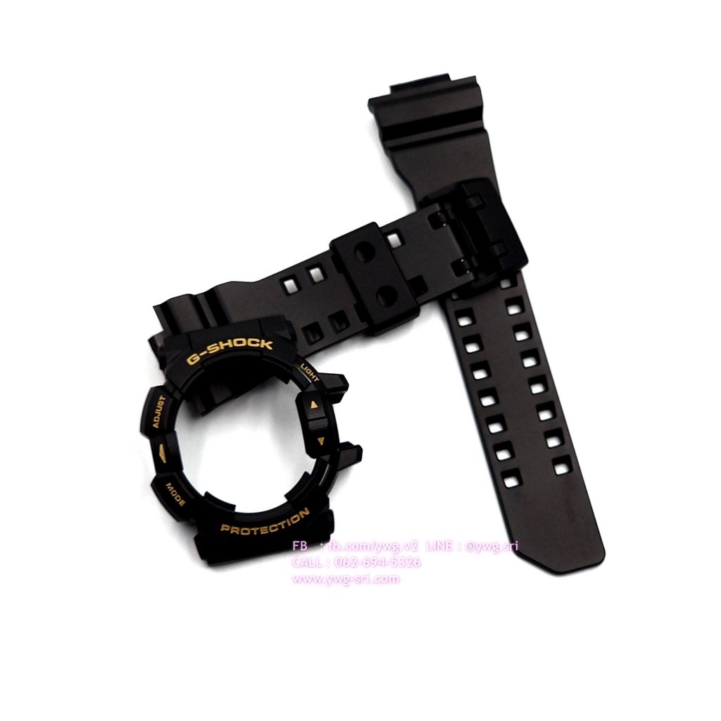 กรอบสาย G-SHOCK แท้ สีดำกึ่งเงาฟอนต์ทอง ใส่ได้กับรุ่น GA-400 ,GBA-400 สายนาฬิกาข้อมือ สินค้าคุณภาพ