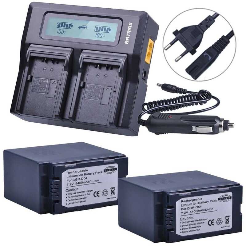 ❃ 2ชิ้น5400มิลลิแอมป์ชั่วโมงcga-D54 CGA D54 D54sแบตเตอรี่+ Ultra Fastจอแอลซีดีที่ชาร์จคู่สำหรับ ❃
