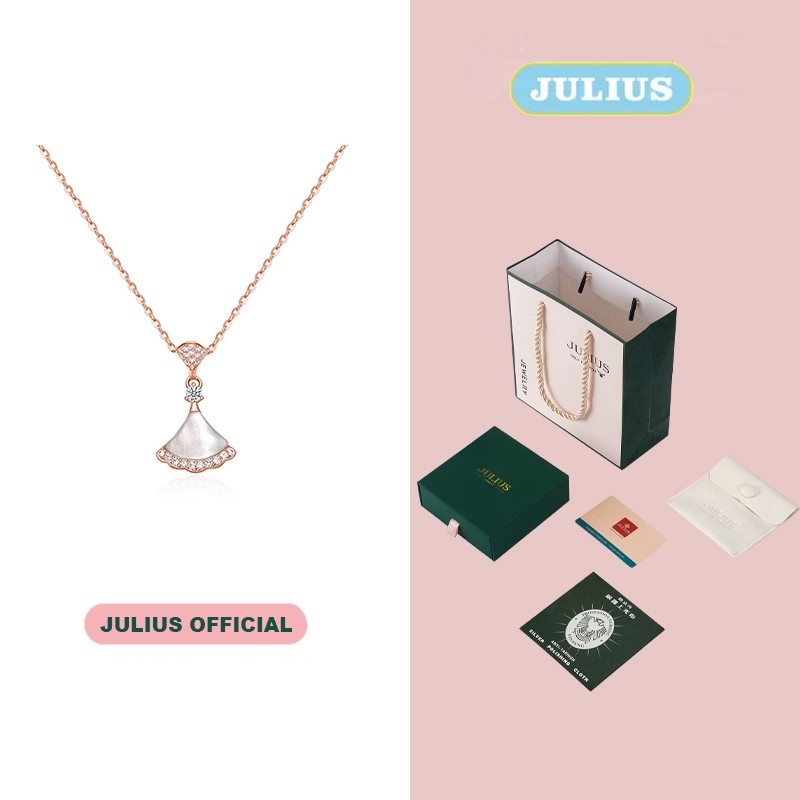 สร้อยคอระดับไฮเอนด์สร้อยคอ Julius แฟชั่นพร้อมจี้ใบแปะก๊วย JSP-0008 | Julius อย่างเป็นทางการ