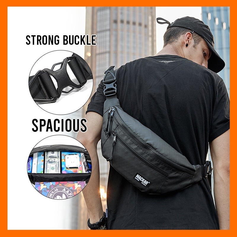 ในสต็อก Sifubeg X-Mackar Blackstreet กระเป๋าคาดเอว 20751 คุณภาพดี Crossbody Men Beg Silang Lelaki ท