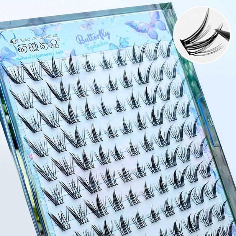 ▥ 10 แถว Y2k คอสเพลย์ขนตาปลอม 9-13 มม.การ์ตูน Volume Eyelash Segmented ธรรมชาติ 3D มังงะ Fake L