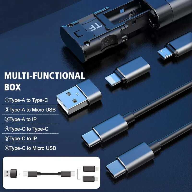 ▥ 9 In 1 USB To Type C OTG อะแดปเตอร์มัลติฟังก์ชั่สายข้อมูลชุดซิมการ์ด TF