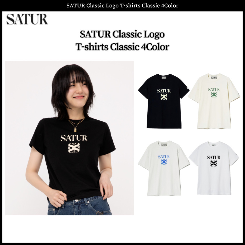 Satur เสื้อยืดโลโก้คลาสสิกคลาสสิก 4 สี