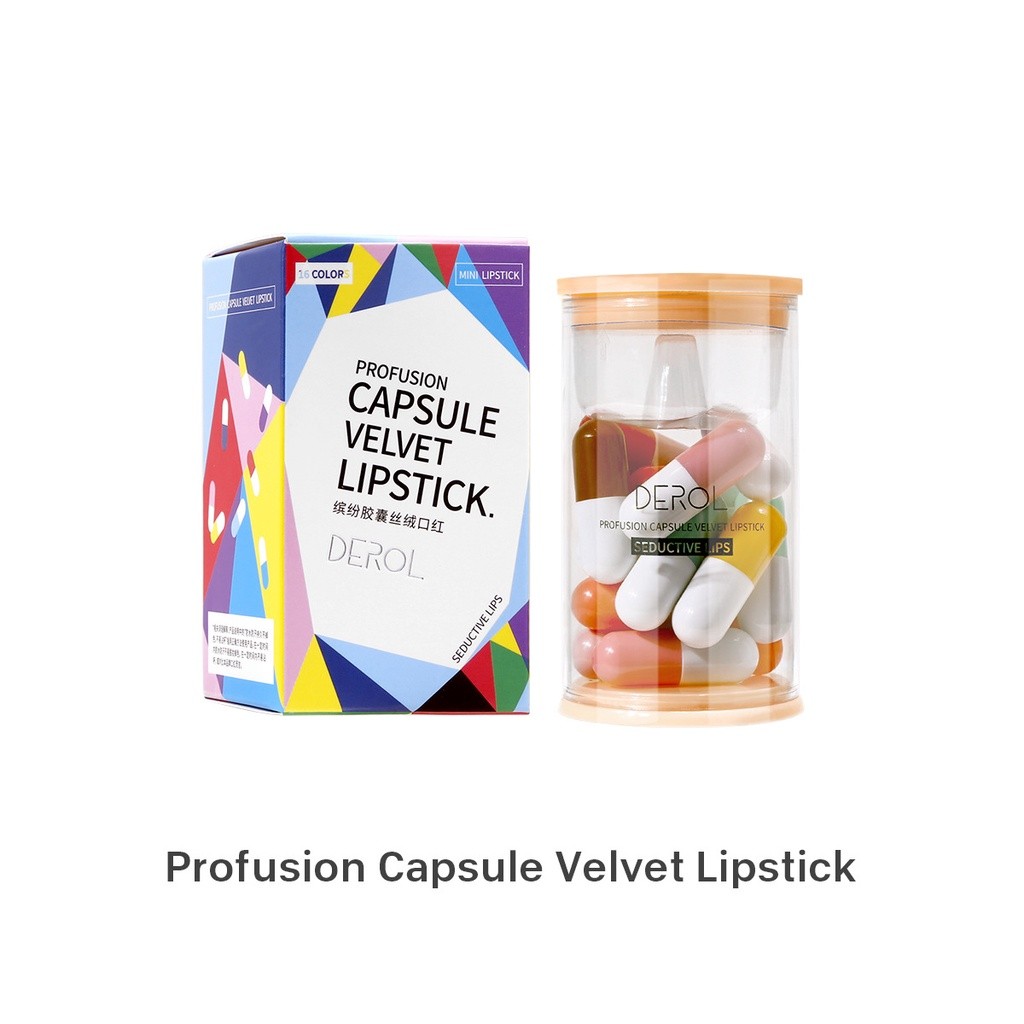 ในสต็อก DEROL 16 Color Profuish Velvet Mini Capsule Lipstick ลิปสติกเนื้อแมทกันน้ํา