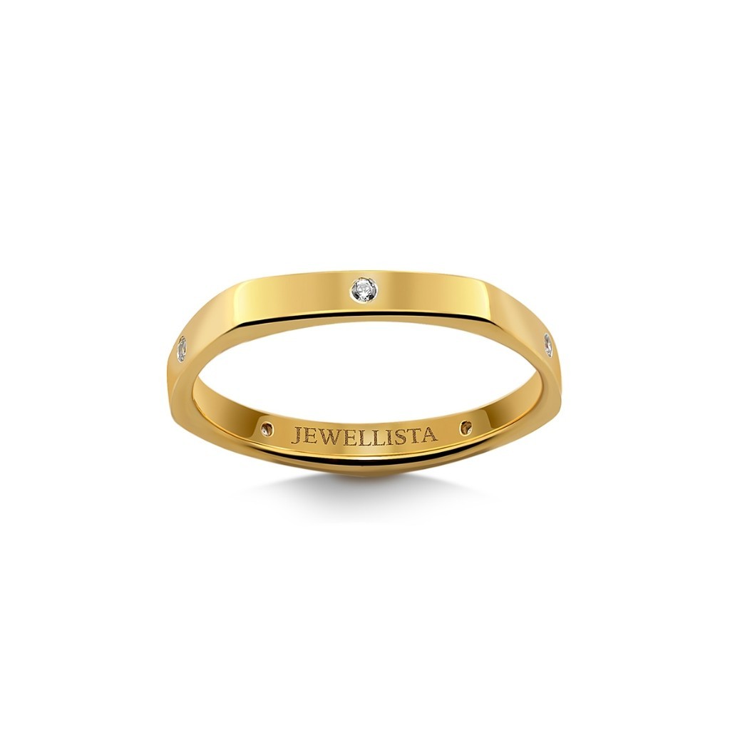 Jewellista แหวนคู่สำหรับผู้หญิงรุ่น Aydin เงินแท้ 925 ประดับพลอย  Cubic Zirconia