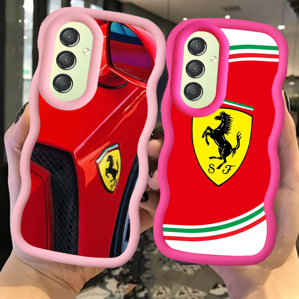 MERAH Z-46 Ferrari สีแดงสีดําสีชมพูสําหรับ Samsung Galaxy A35 F23 A24 M23 A54 A55 J7 Prime 5G