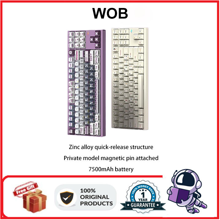 Wob CRUSH80 คีย์บอร์ดเชิงกล tuo อลูมิเนียมสามโหมด
