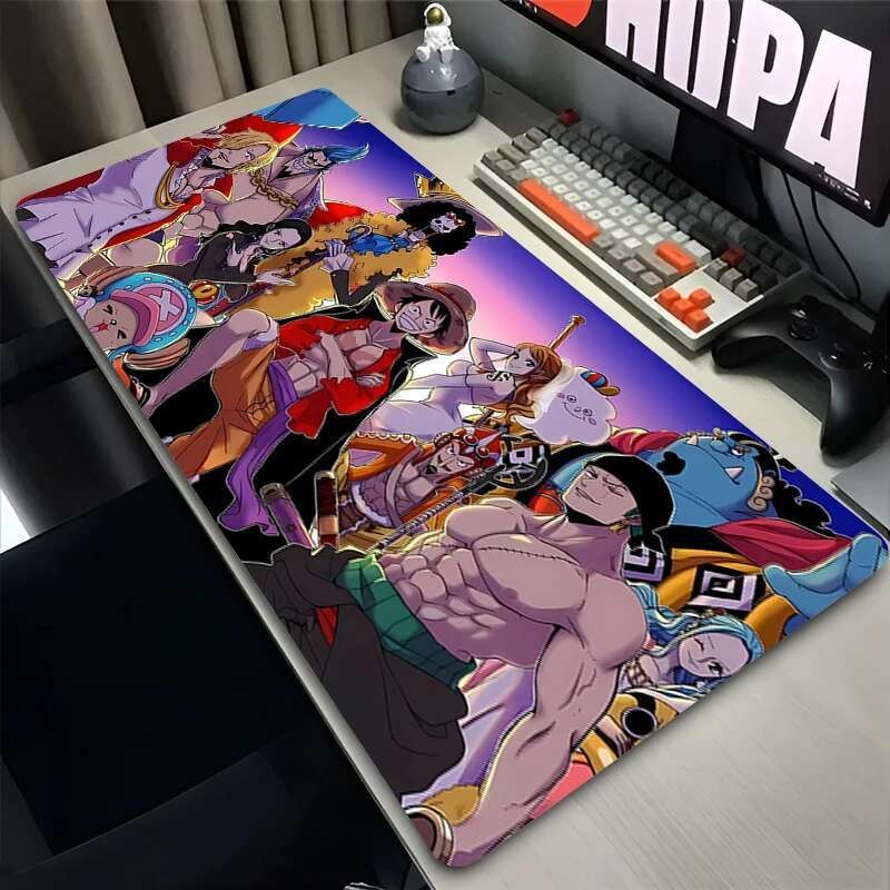 Anime Mouse Pad Gamer อุปกรณ์เสริมคอมพิวเตอร์โต๊ะ 900x400 Playmat Gaming Office Deskmat Mousepad O-one P-piece พรมพีซีขนาดใหญ่