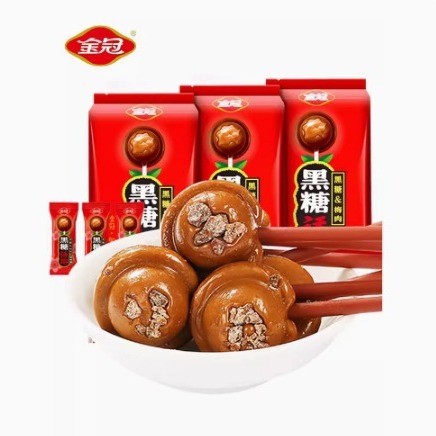 Brown Sugar Plum Sugar Lollipop 20 ถุง Brown Sugar Plum Sugar 468g Hard Candy Almond Soufflé