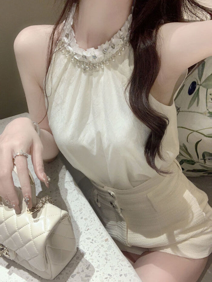 GS.ART กางเกงขาสั้นผ้าไหมคริสตัล Jacquard แฟชั่น Chanel ชุดสูทสองชิ้น