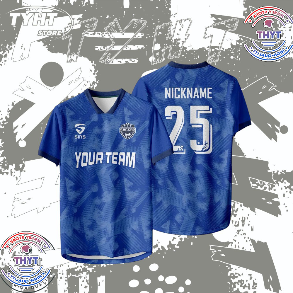 TYHT - ดีไซน์ใหม่ Full sublimation Futsal Football jersey ชื่อที่กําหนดเอง baju t เสื้อ lelaki bola 