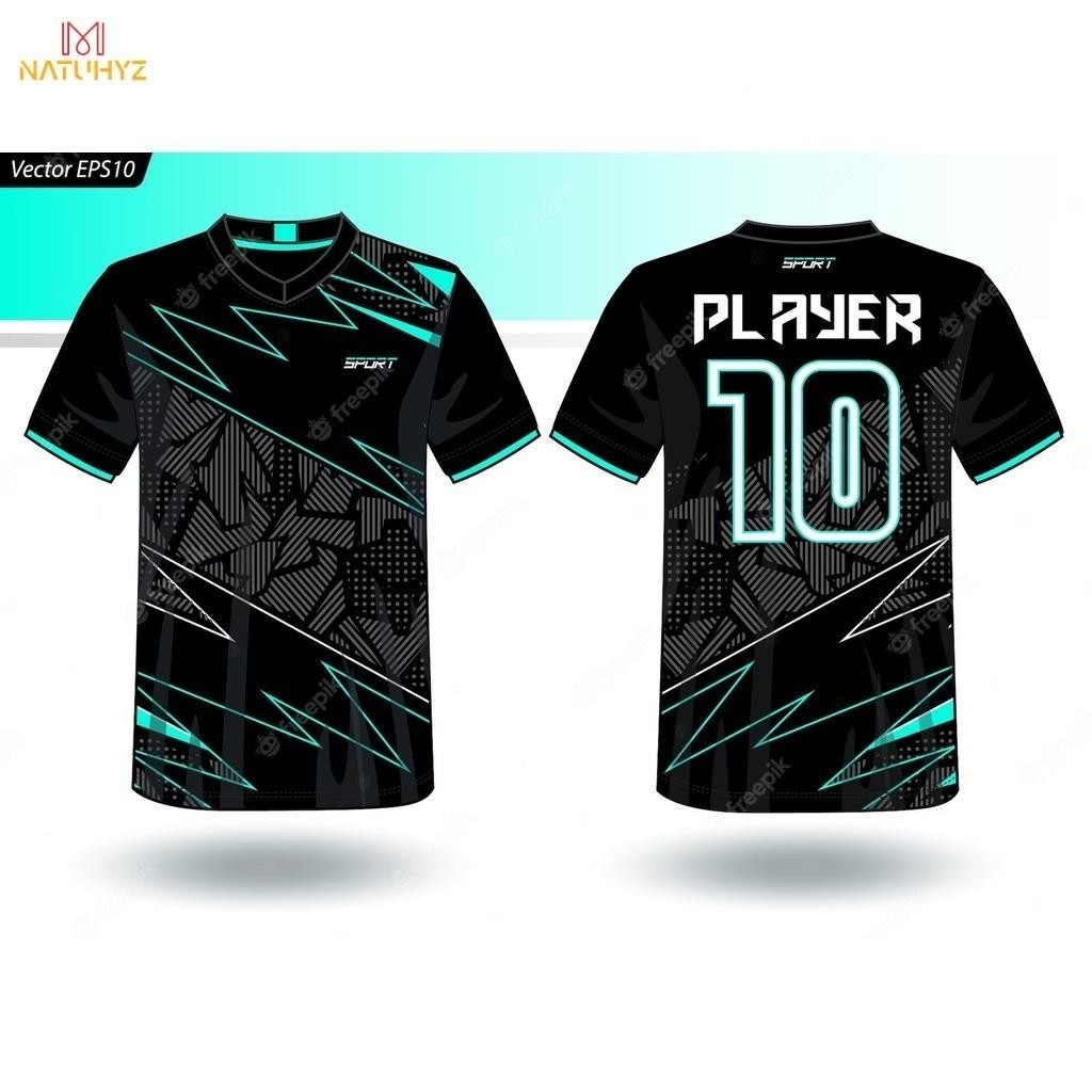 (ชื่อและหมายเลขที่กําหนดเองฟรี) Baju Bola Black Sport TShirt Soccer Jersey Bola Football Baju Sukan 