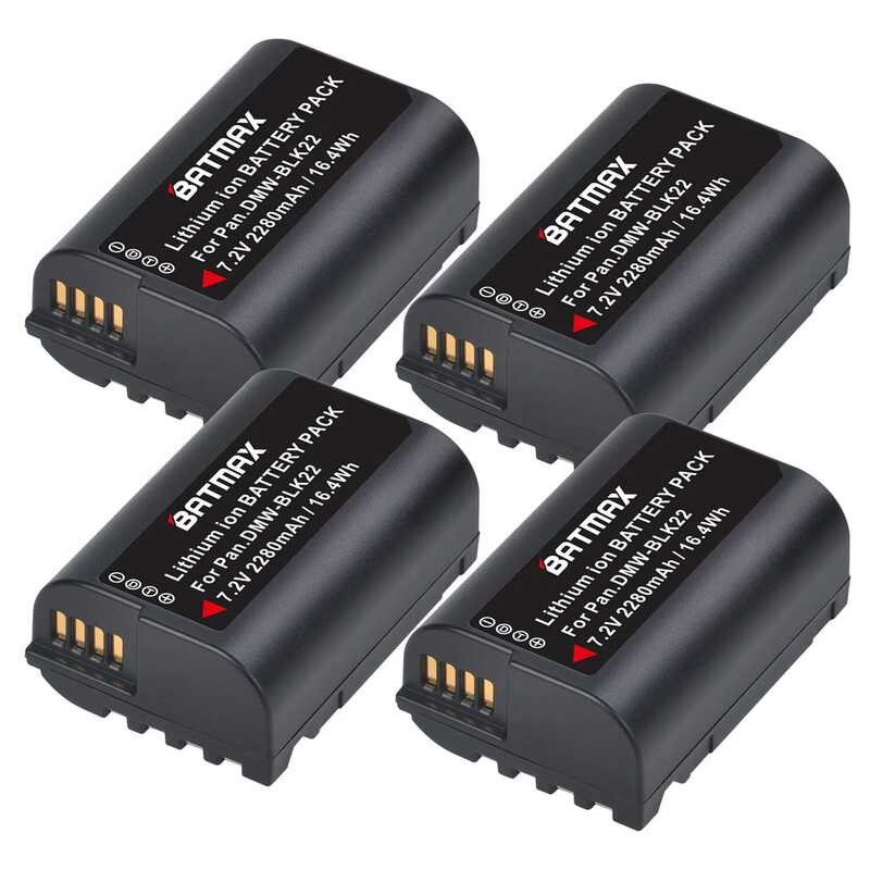▥ 4X 2280Mah Dmw-Blk22 DMW Blk22แบตเตอรี่ + LED Dual Charger สำหรับ  LUMIX Dc-S5 Dc-S5