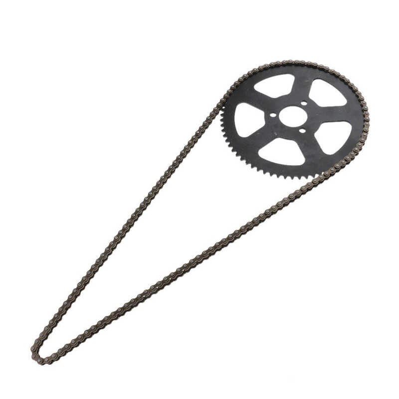 ▣ Balikha 25H 68T 68 Tooth Rear Sprocket + Chain For 49Cc 2 Stroke Mini Pocket Bike