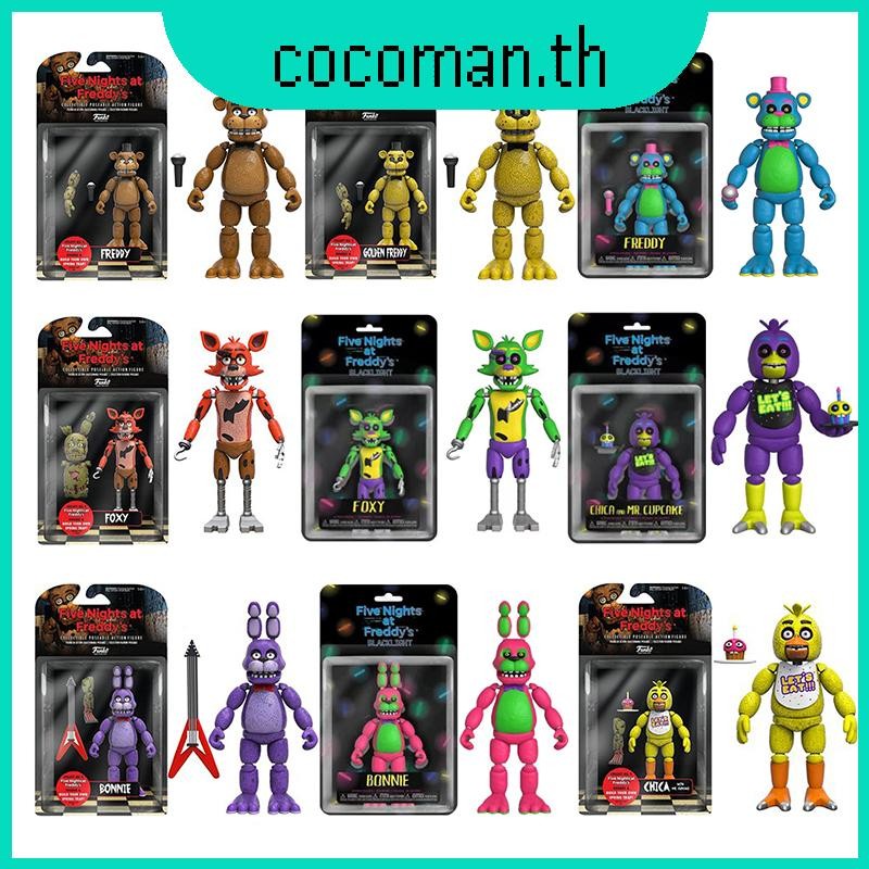 โมเดลฟิกเกอร์ PVC รูป Five Nights At Freddy’s Blacklight Bonnie Chica Freddy FROSTBE ขยับได้ ของเล่นสําหรับเด็ก
