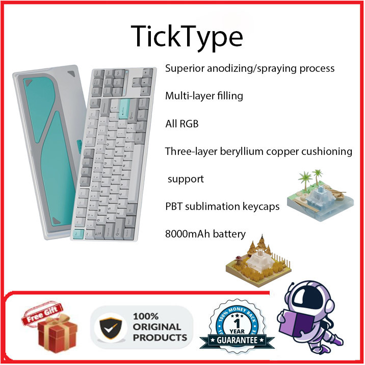 Ticktype EVO80 Tri-mode 2.4G Bluetooth Linear Aluminium Mechanical Keyboard