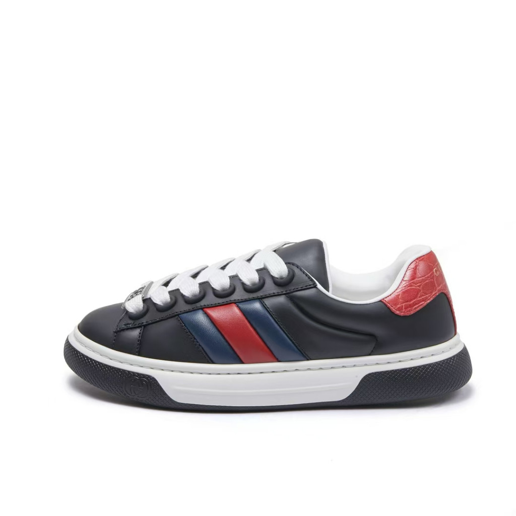รองเท้าผ้าใบ Gucci Ace สำหรับผู้ชายและผู้หญิง รองเท้าสเก็ตบอร์ด Gucci Fat Ding