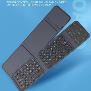 JOMAA คีย์บอร์ดไร้สาย Bluetooth ขนาดเต็มพร้อมทัชแพด Numberic Pad คีย์บอร์ดพับแบบชาร์จไฟได้สําหรับแล็ปท็อปโทรศัพท์ iPad