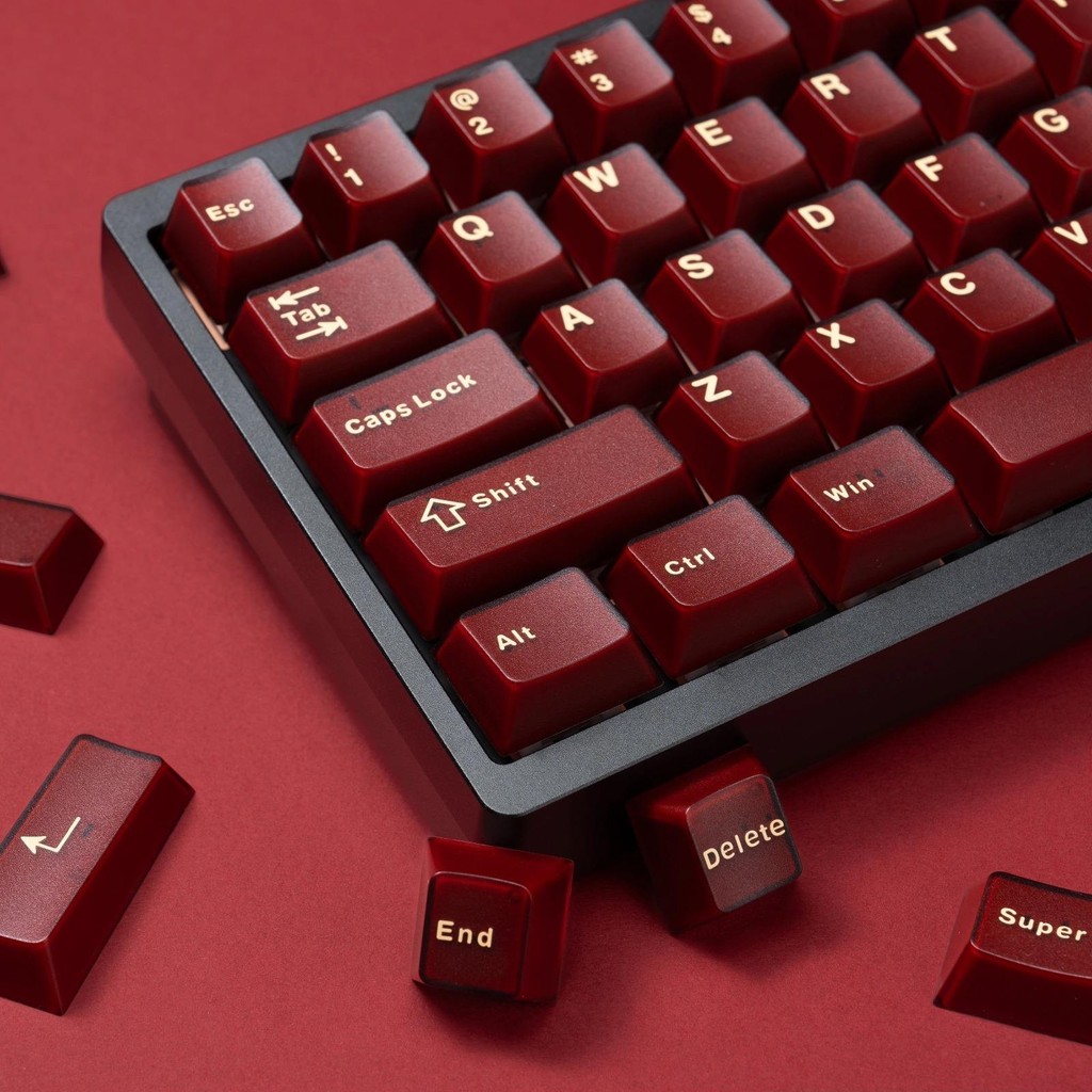 PYGA Red Semi-Transparent Keycap ความสูง ABS Two-Color Two-Color Keycap Mechanical Keyboard