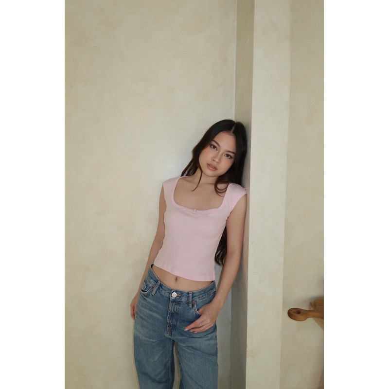 Cupid Top // RUE Casual Top T-shirt Croptop Coquette Rib Knit