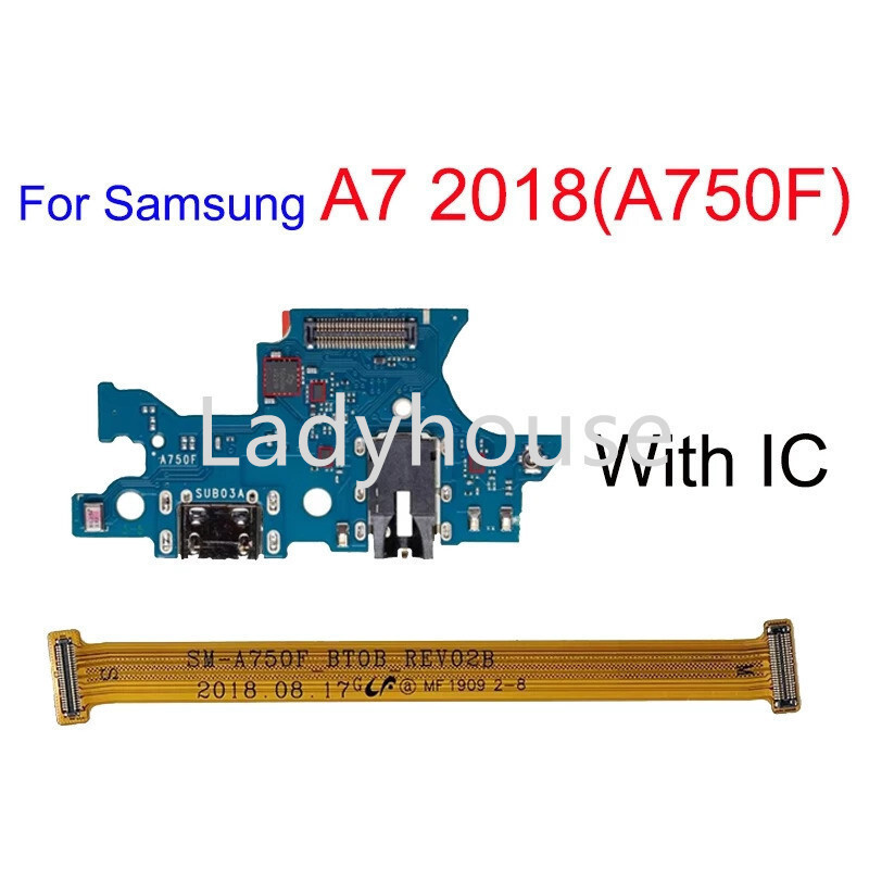 Usb ชาร์จพอร์ต Dock Connector + บอร์ดหลักเมนบอร์ด Flex Cable สําหรับ Samsung A7 2018 A750F