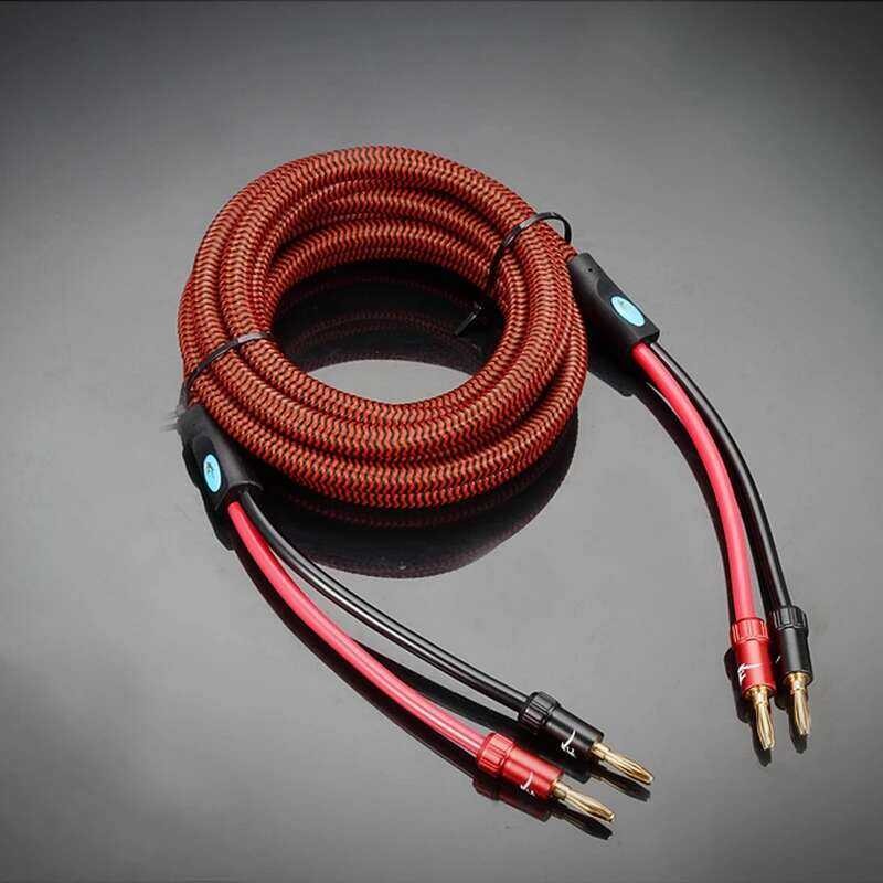 ▥ สาย SPEAKER HIFI พร้อมแจ็คกล้วยสำหรับเครื่องขยายเสียงเครื่องเสียงสำหรับโฮมเธียเตอร์ซับวูฟเฟอร
