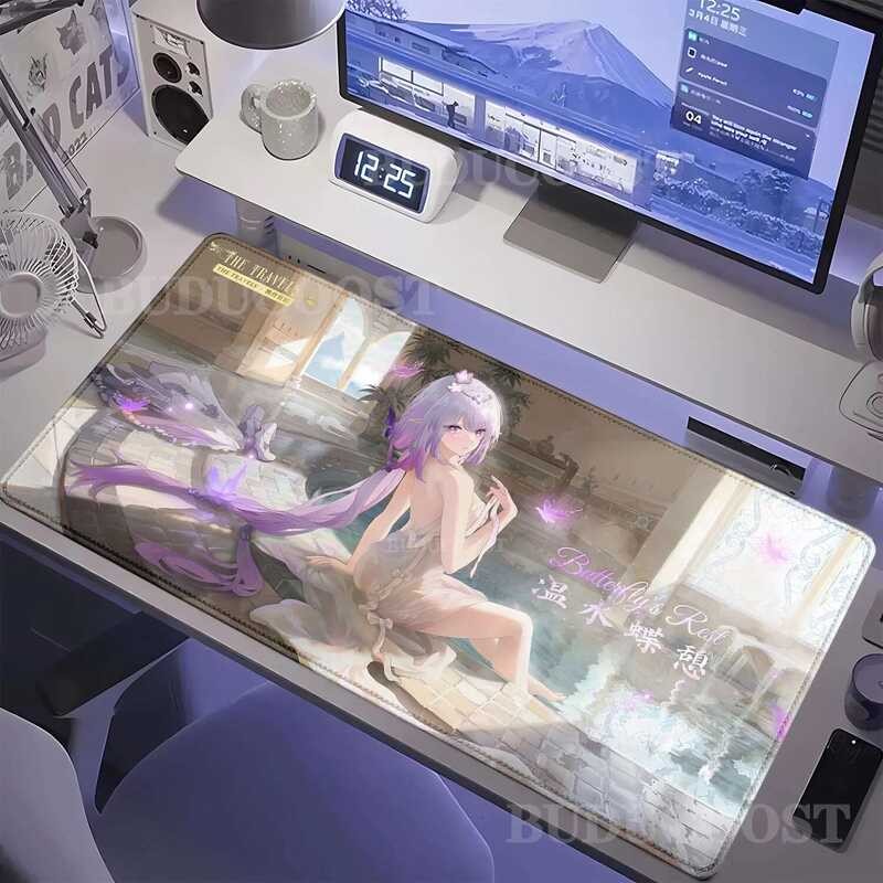 เกม Honkai: Star Rail Castofrice Kawaii Girl Mouse Pad Gamer พรมแป้นพิมพ์ยาวอุปกรณ์เสริมคอมพิวเตอร์ Mousepad โต๊ะ Mats
